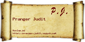 Pranger Judit névjegykártya